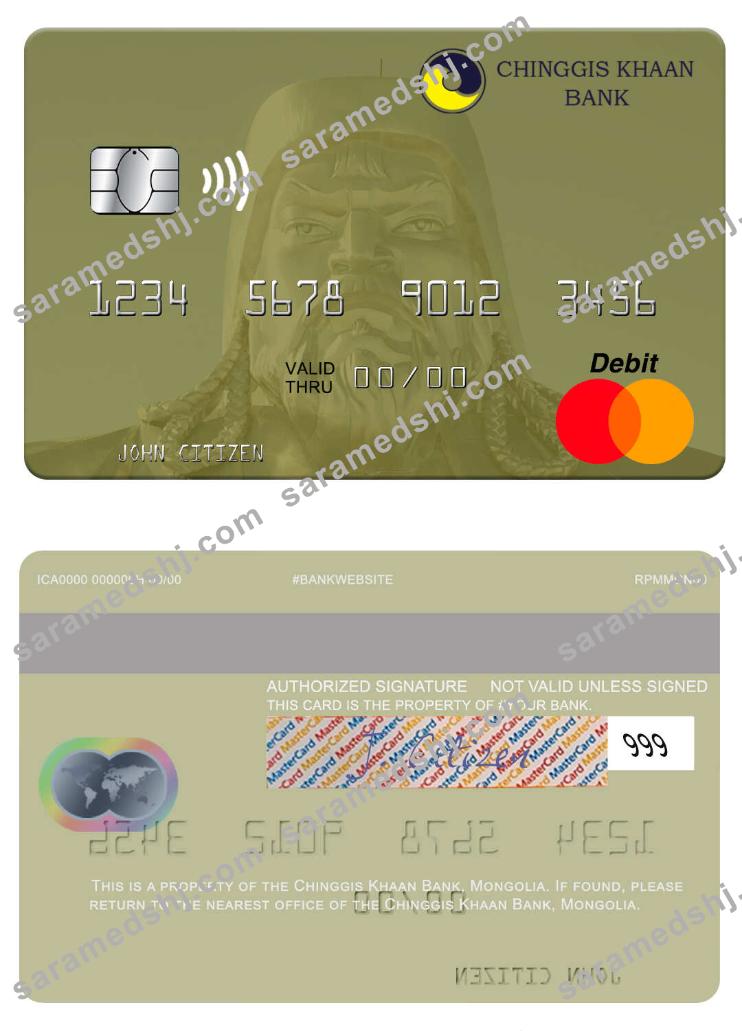Mongolia Chinggis Khaan Bank mastercard